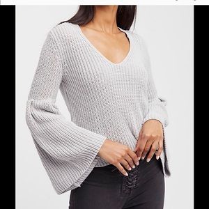 Free people damsel pullover bell sleeve sweater